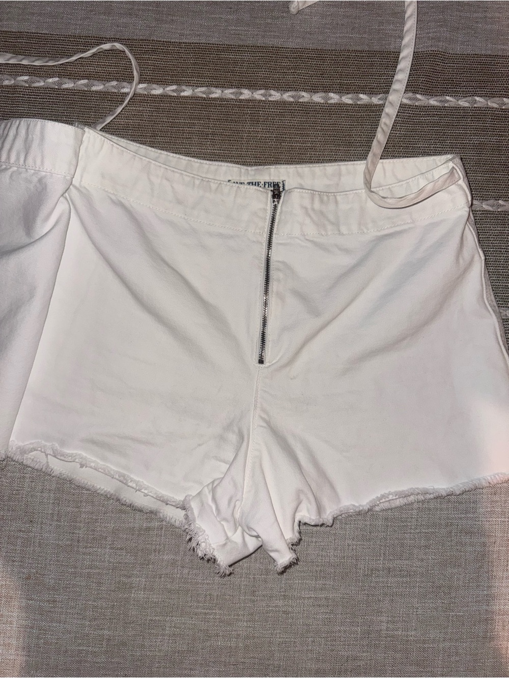 We The Free White Tie-Waist Denim Skort - Picture 3 of 5